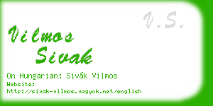 vilmos sivak business card